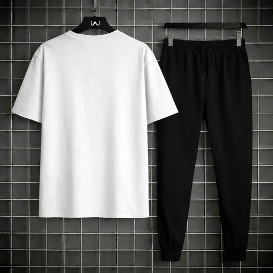 Men's White Printed 2-Piece Track Suit XL to 2XL