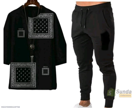 Printed T-Shirt & Jogger Set for Men