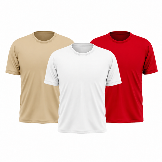 Pack of 3 Men’s Premium Oversized Dri-Fit T-Shirts – Soft Breathable Cotton Blend Tee Combo (Medium, Large, XL)