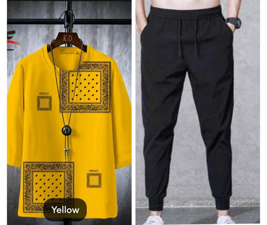 Printed T-Shirt & Jogger Set for Men