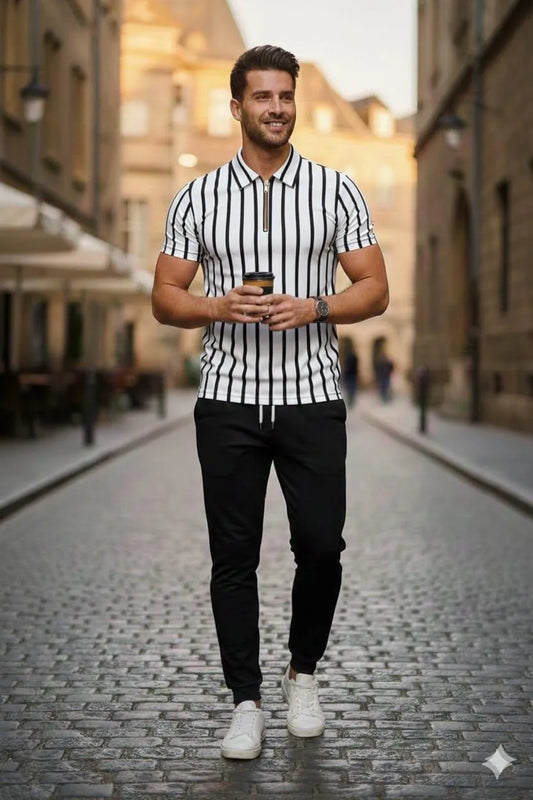 White Jersey Texture Track Suit for Men