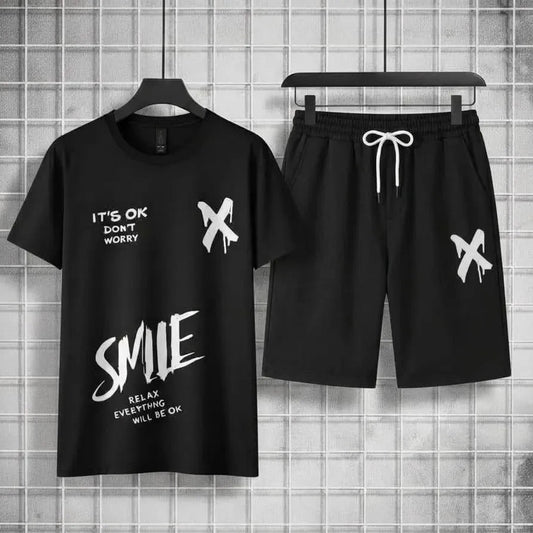 2 Pcs Men's Polyester Printed Track Suit