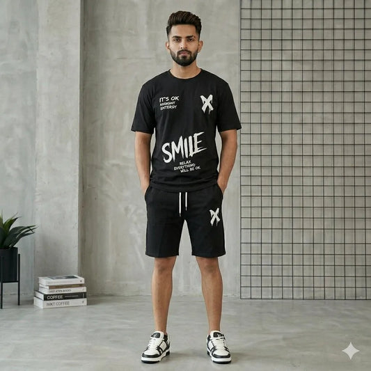 2 Pcs Men's Polyester Printed Track Suit