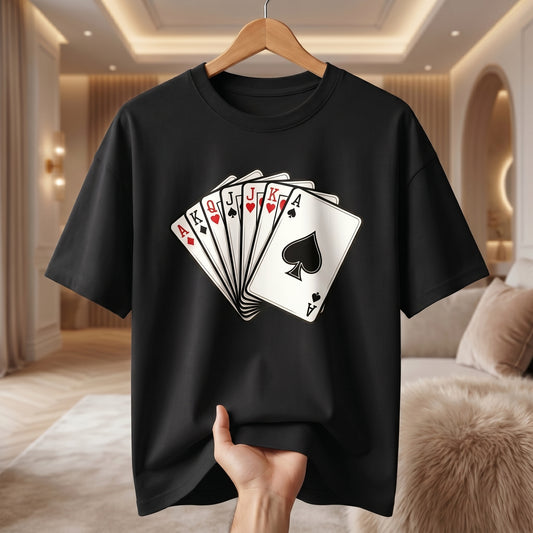 Ace Cards Graphic T-Shirt for Men & Women – Premium Soft Cotton Tee | 6 Colors | M, L, XL
