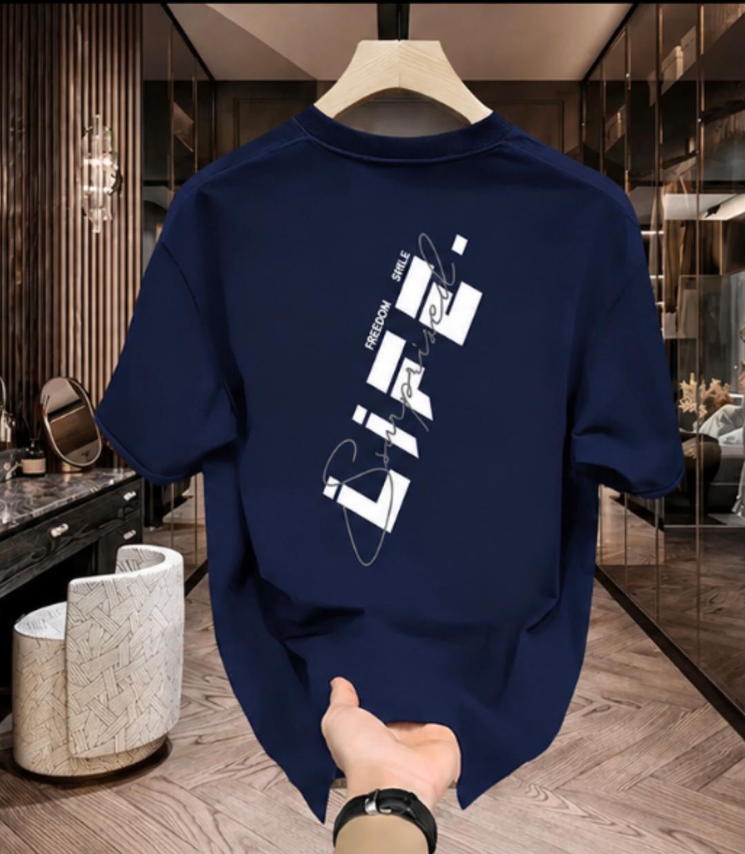 Men’s Premium Graphic Printed T-Shirt – Casual Half Sleeve Cotton Tee for Men | Navy Blue, Black & Maroon