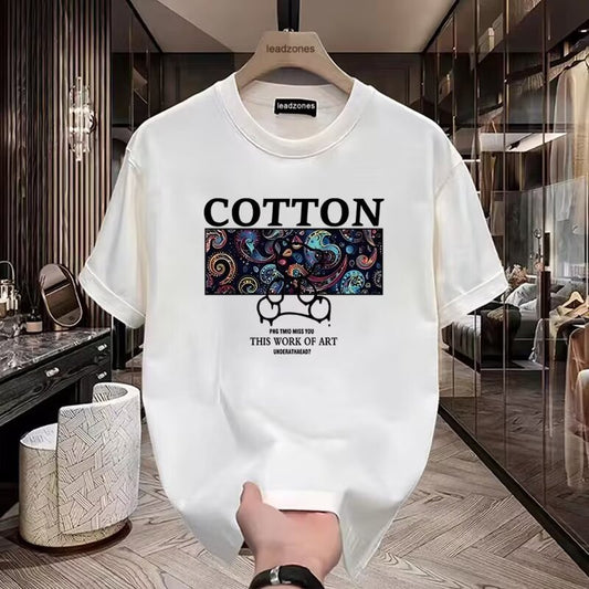 Men’s Cotton Graphic Printed T-Shirt – Premium Casual Round Neck Half Sleeve Tee for Men | Navy Blue, Black & Maroon