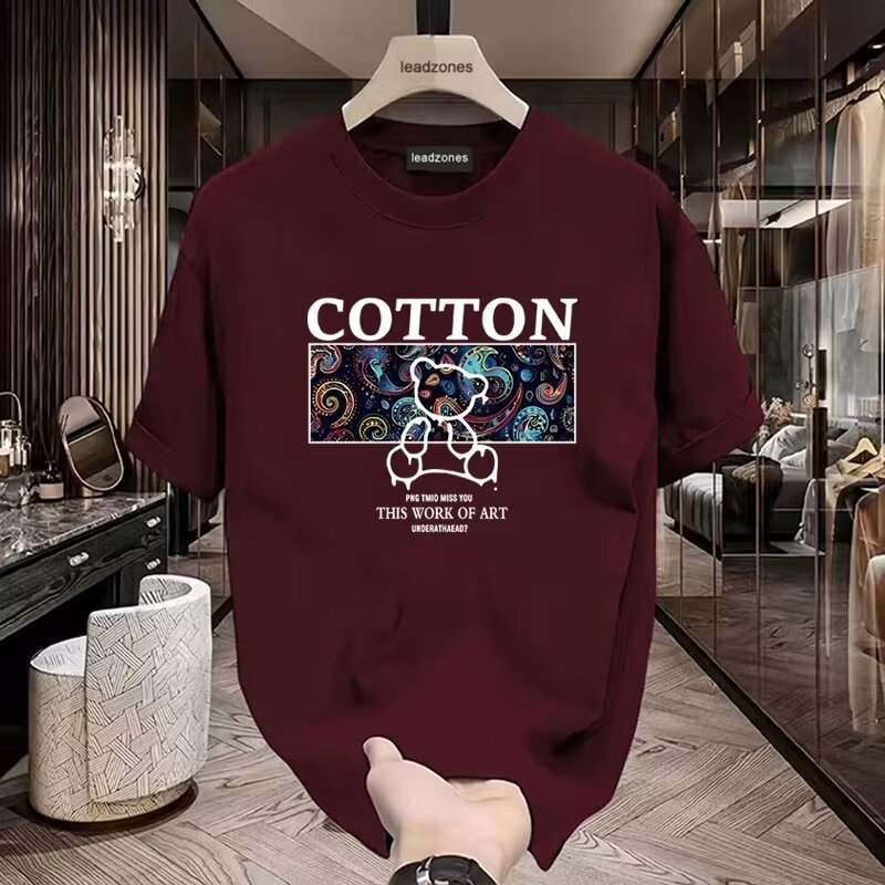Men’s Cotton Graphic Printed T-Shirt – Premium Casual Round Neck Half Sleeve Tee for Men | Navy Blue, Black & Maroon